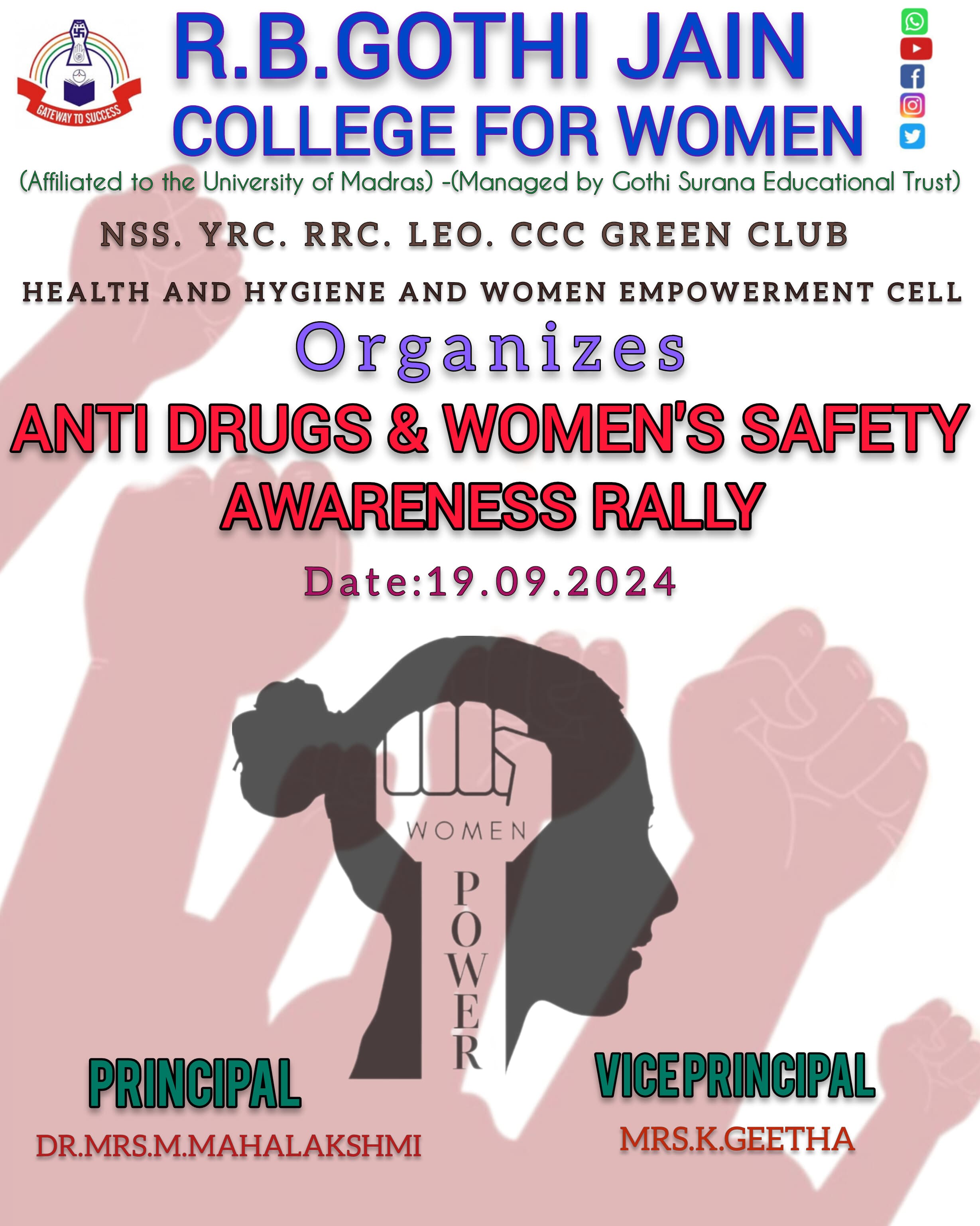 ANTI DRUGS & WOMENS SAFETY AWARENESS RALLY 2024